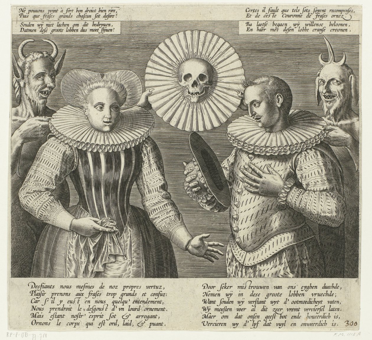 Spotprent op de stijve plooikraag, ca. 1600 door Anonymous