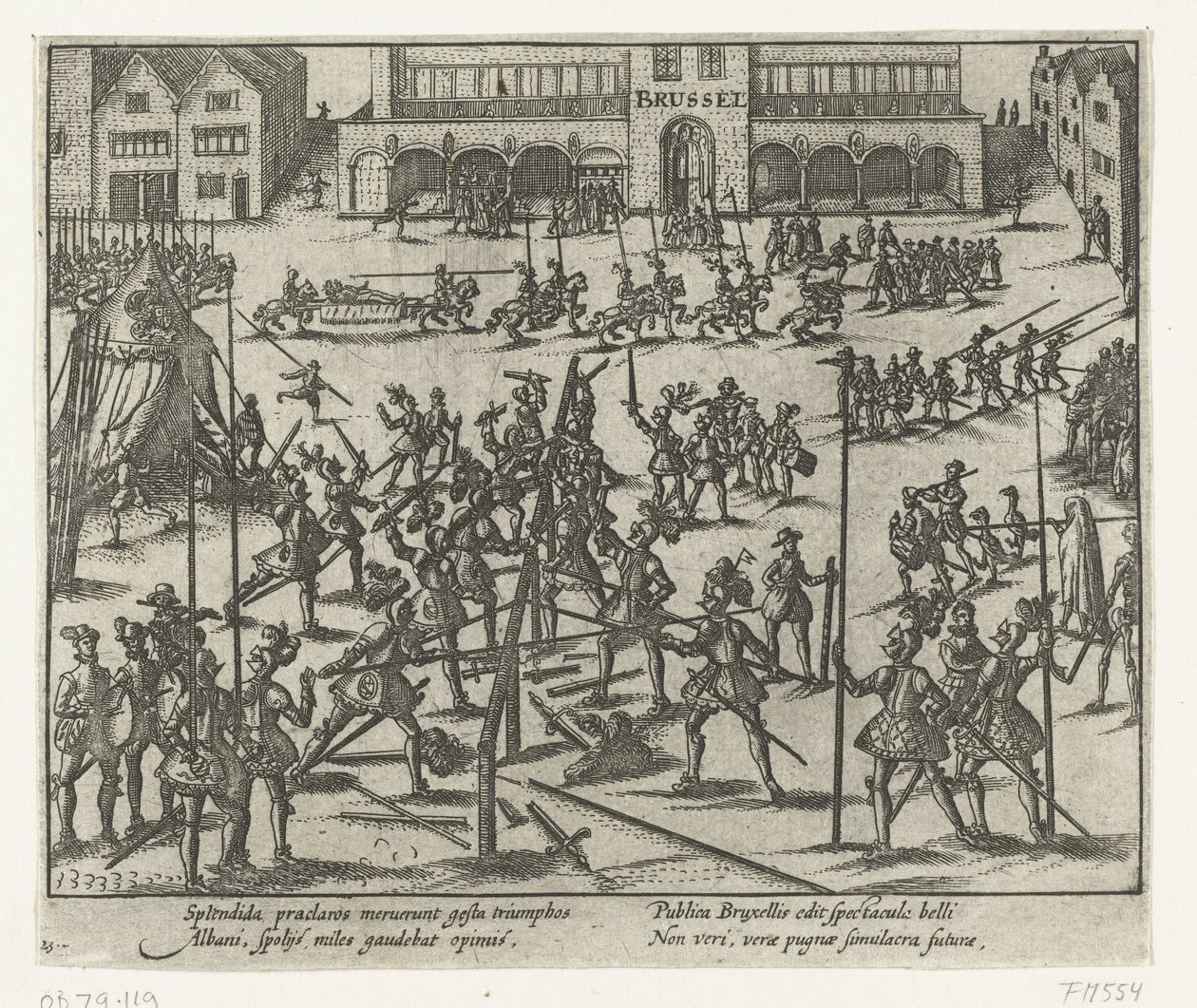 Toernooi op de Grote Markt te Brussel, 1569 door Anonymous