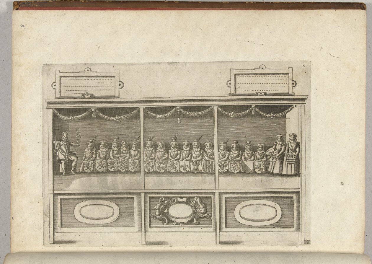 Toneel met de 17 provincies, 1594 door Anonymous