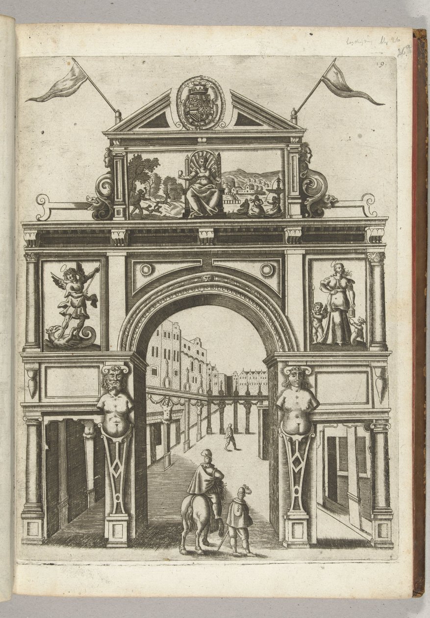 Triomfpoort met de stedenmaagd, 1594 door Anonymous