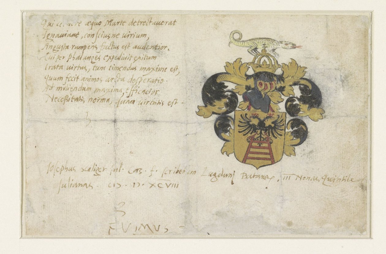 Wapen van Josephus Justus Scaliger door Anonymous