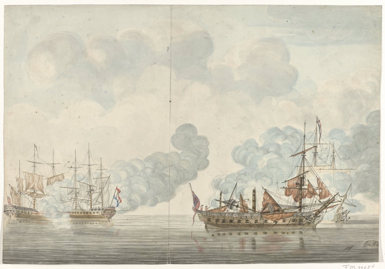 Zeeslag bij Cadiz, 1781 door Anonymous