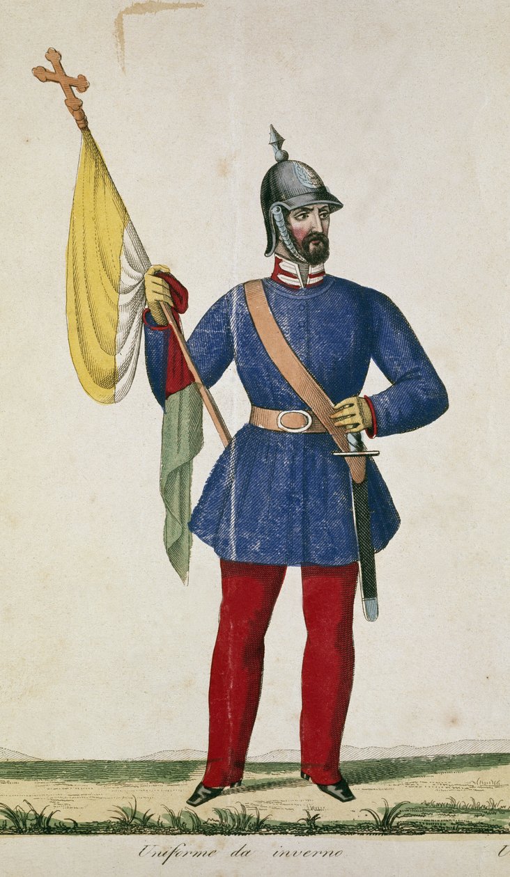 Italiaanse nationale garde: winteruniform (gravure) door Anonymous Anonymous
