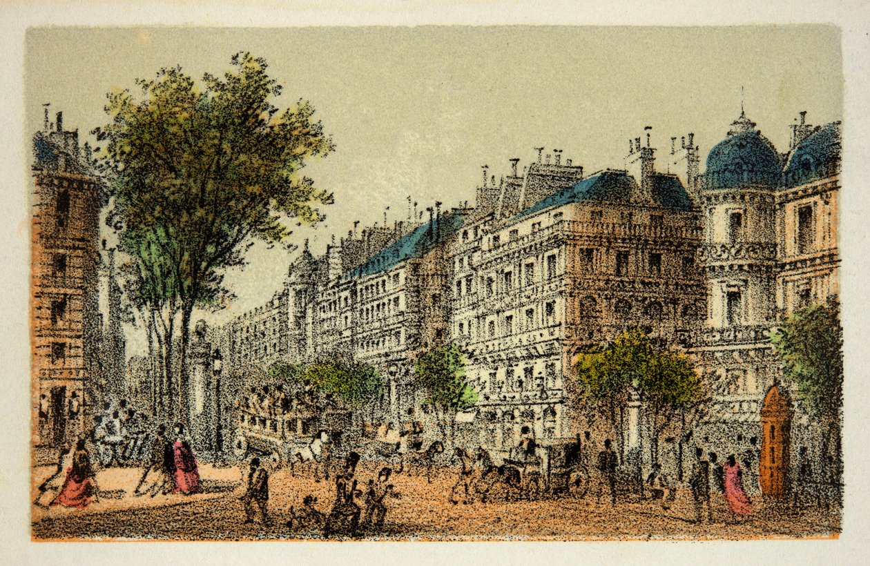 Parijs 1874: Boulevard des Italiens door Anonymous Anonymous