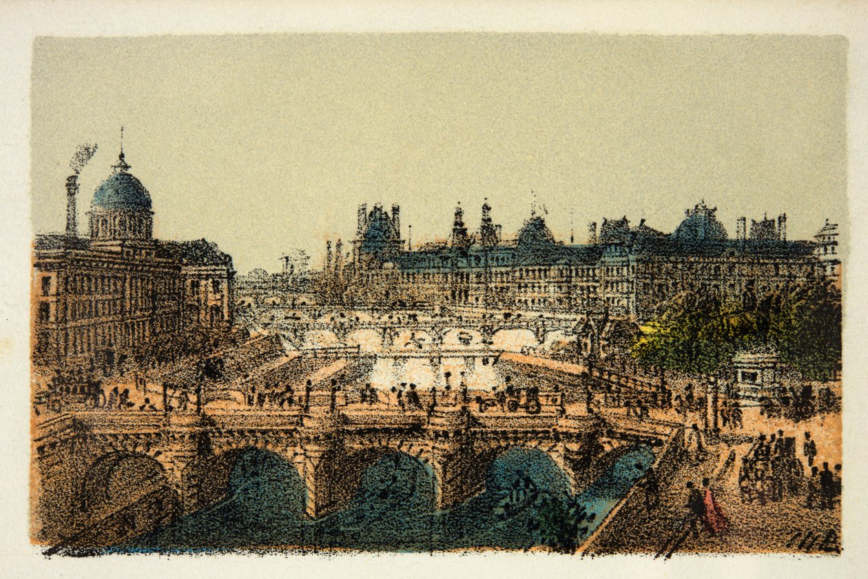 Parijs 1874: Le Pont Neuf, privécollectie door Anonymous Anonymous