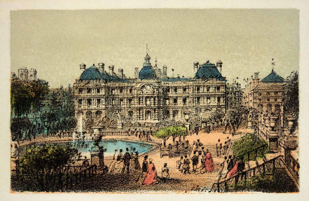 Parijs 1874: De Luxemburgse Tuinen door Anonymous Anonymous