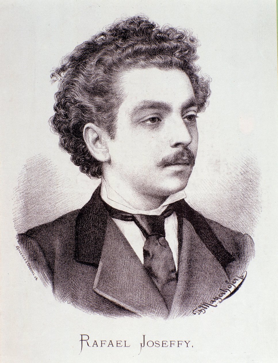 Portret van Rafael Joseffy (gravure) door Anonymous Anonymous
