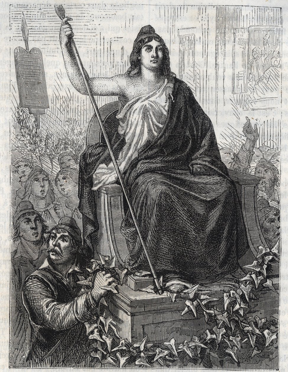 De Processie van de Godin van de Rede door Anonymous Anonymous