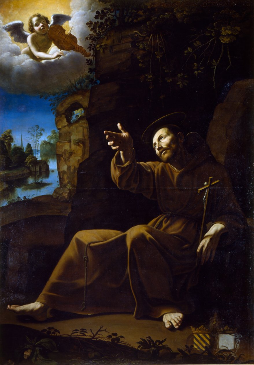 Het visioen van Sint Franciscus door Anonymous Anonymous
