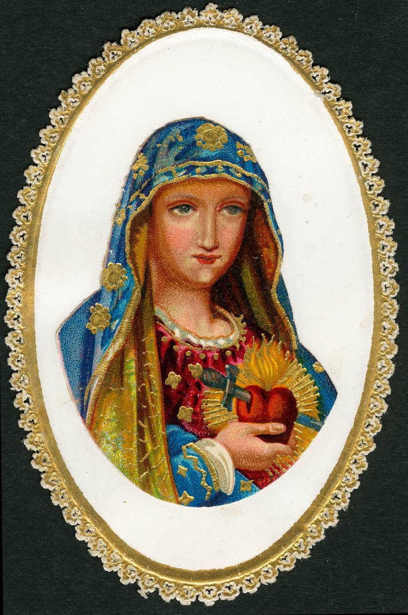 Maagd van het Heilig Hart (chromolithografie) door Anonymous Anonymous