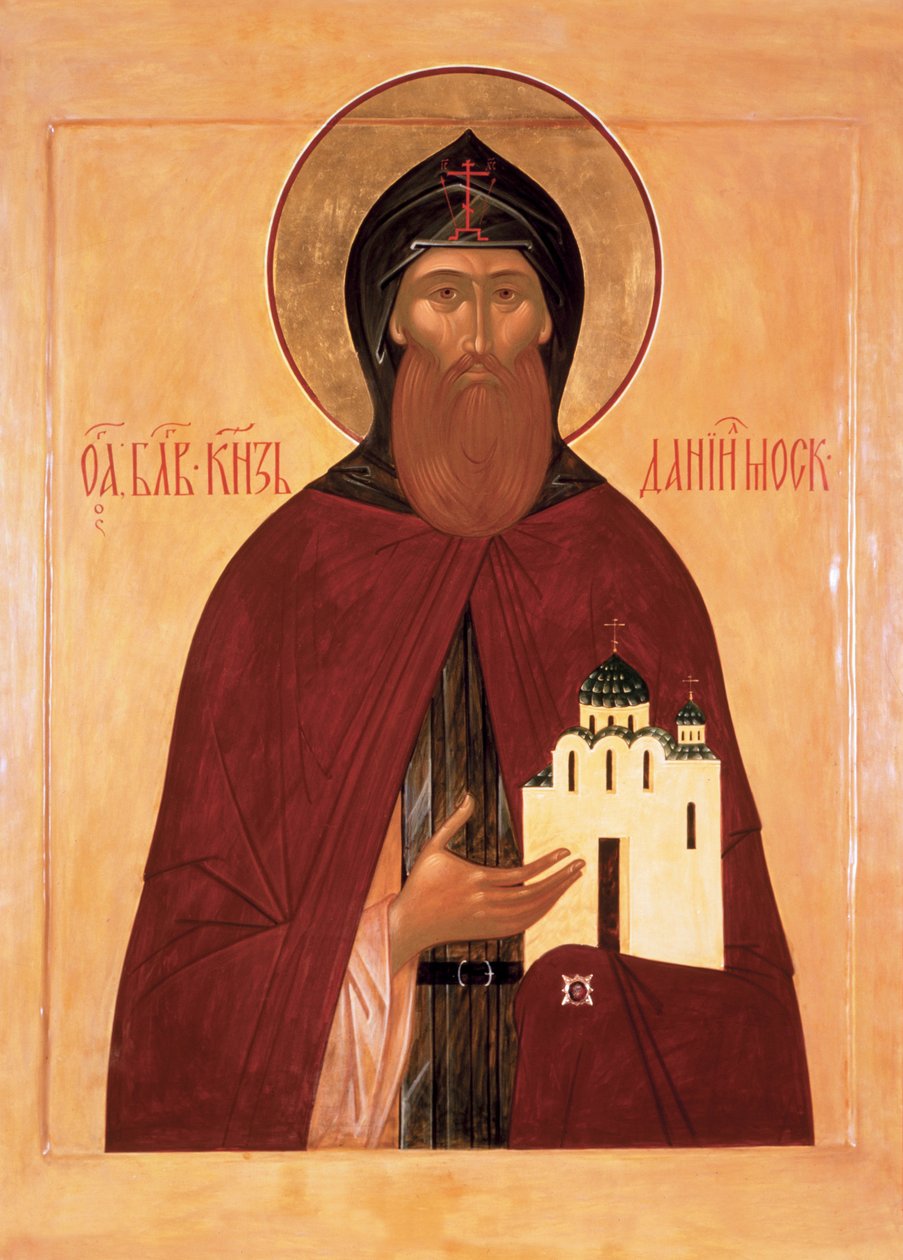 Sint Daniël van Moskou door Anonymous Russian icon painter