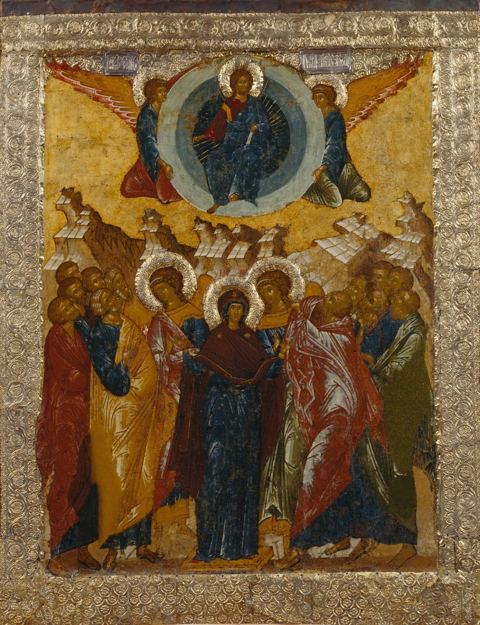 De Hemelvaart van Christus, 1497 door Anonymous Russian icon painter