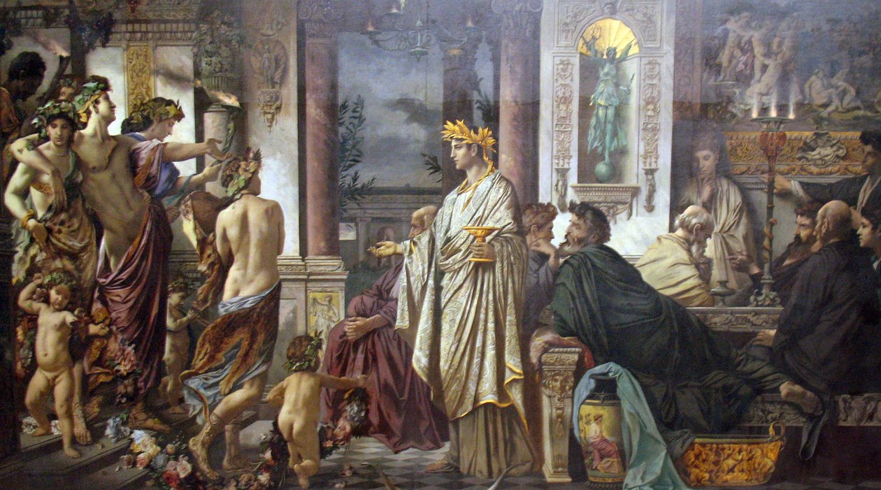 Het banket (naar Plato) door Anselm Feuerbach