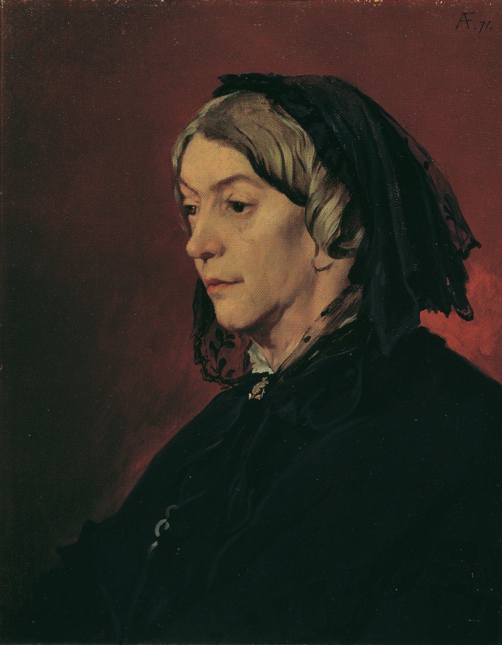 Henriette Feuerbach, de stiefmoeder van de kunstenaar door Anselm Feuerbach