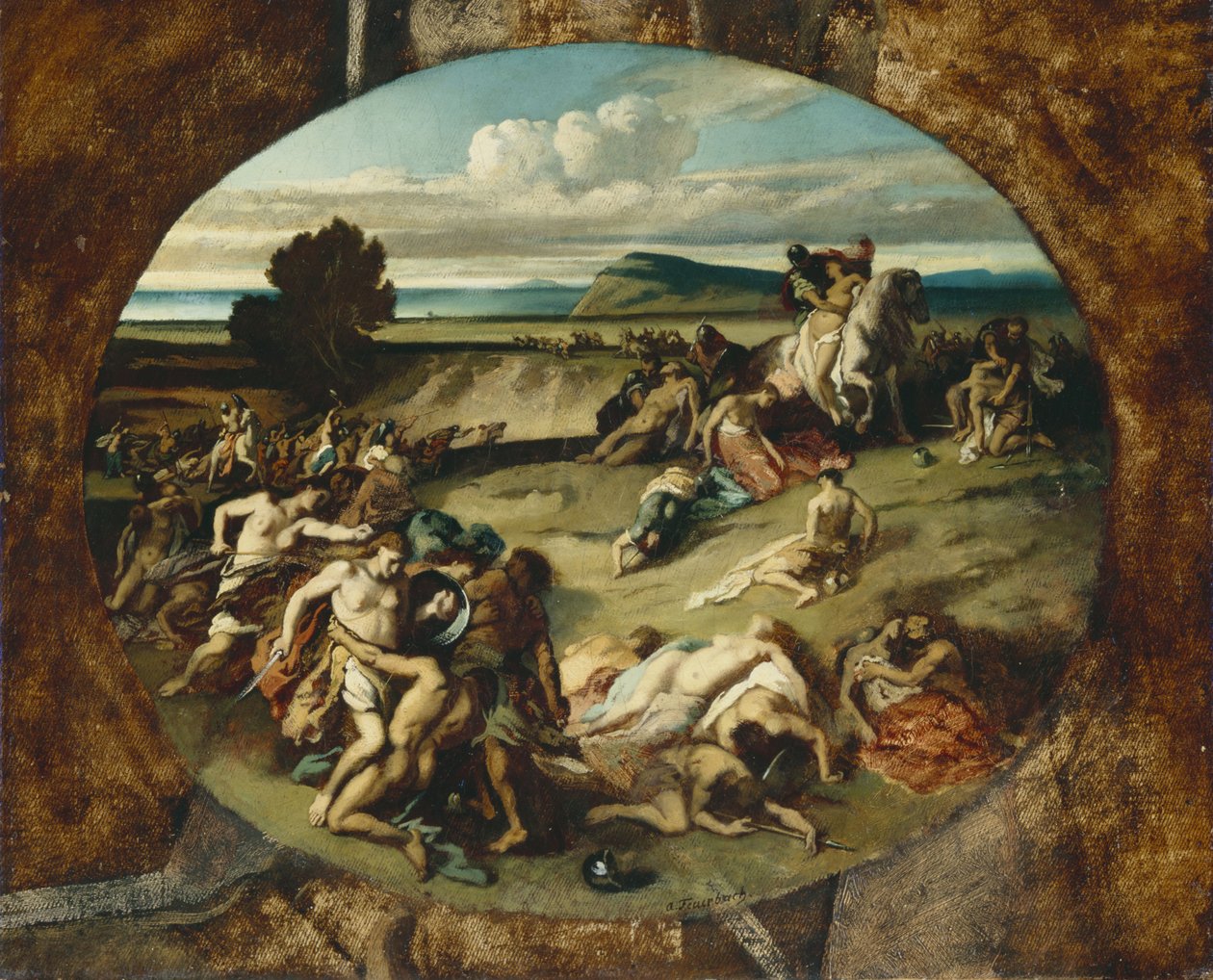 De Slag om de Amazonen, 1857 door Anselm Feuerbach