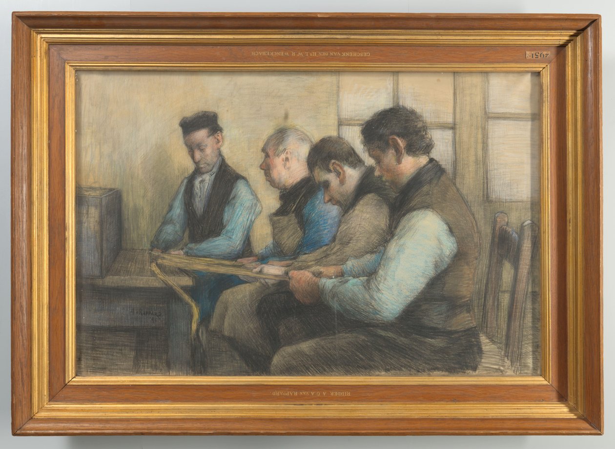Blinde mattenvlechters door Anthon Gerhard Alexander van Rappard