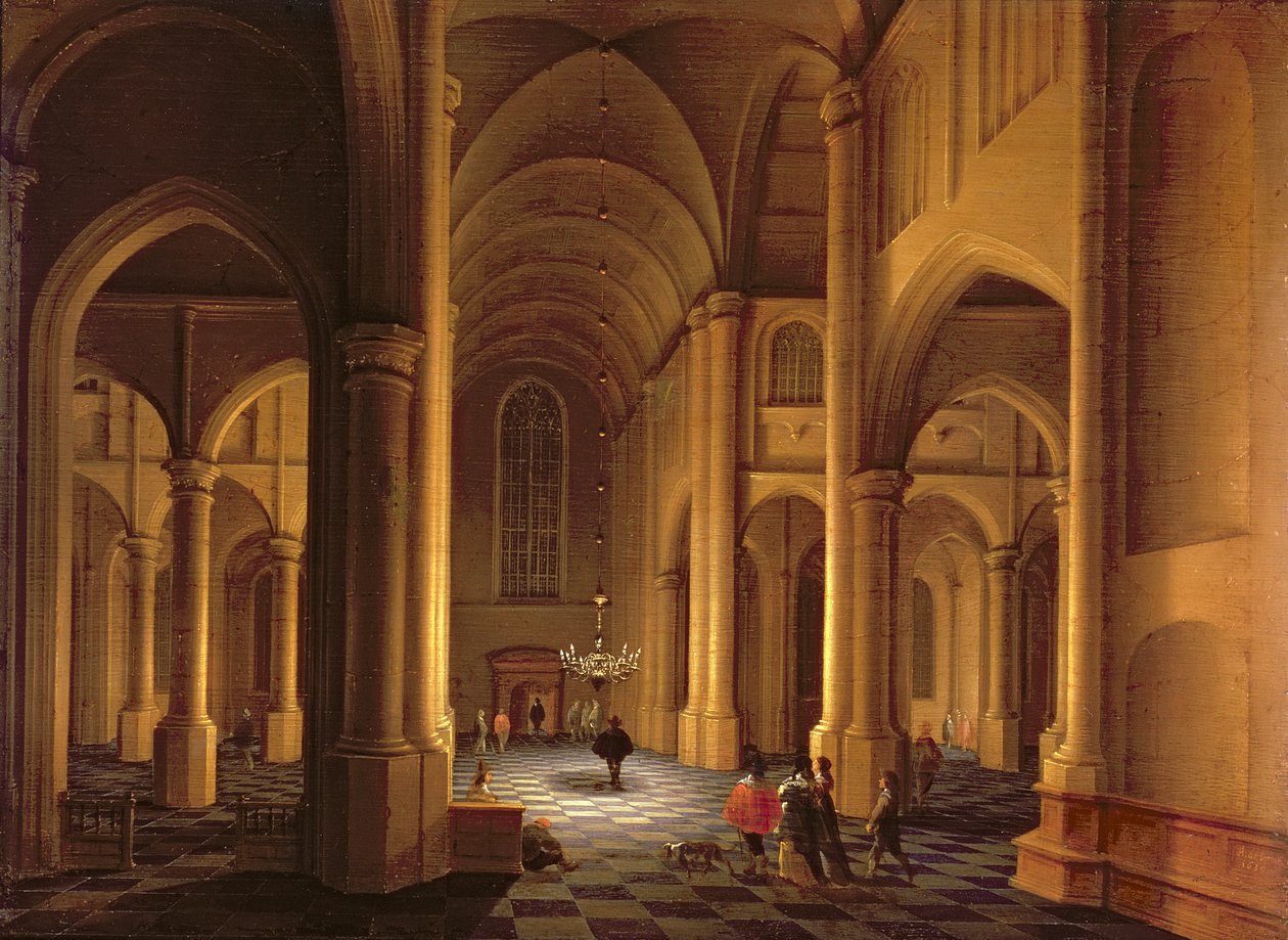 Een kerkinterieur door Anthonie Delorme