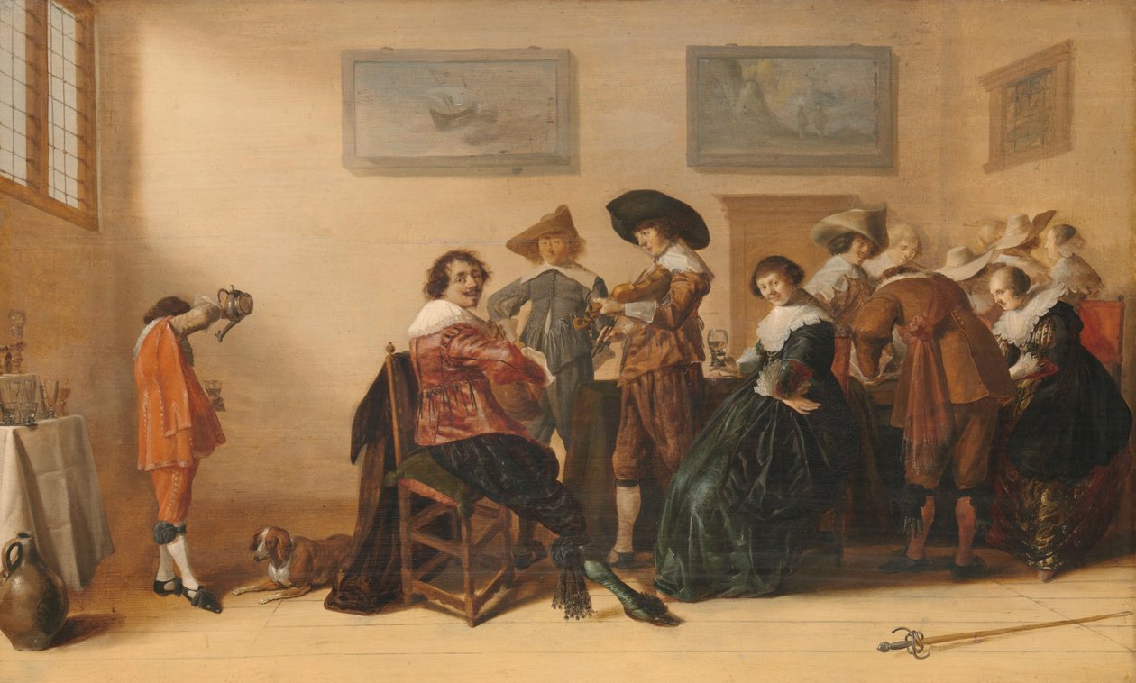 Vrolijk gezelschap in een kamer, 1633 door Anthonie Palamedesz