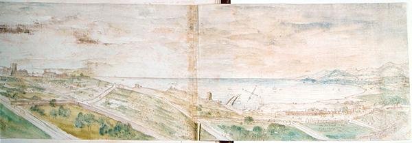 Uitzicht op Tarragona door Anthonis van den Wyngaerde