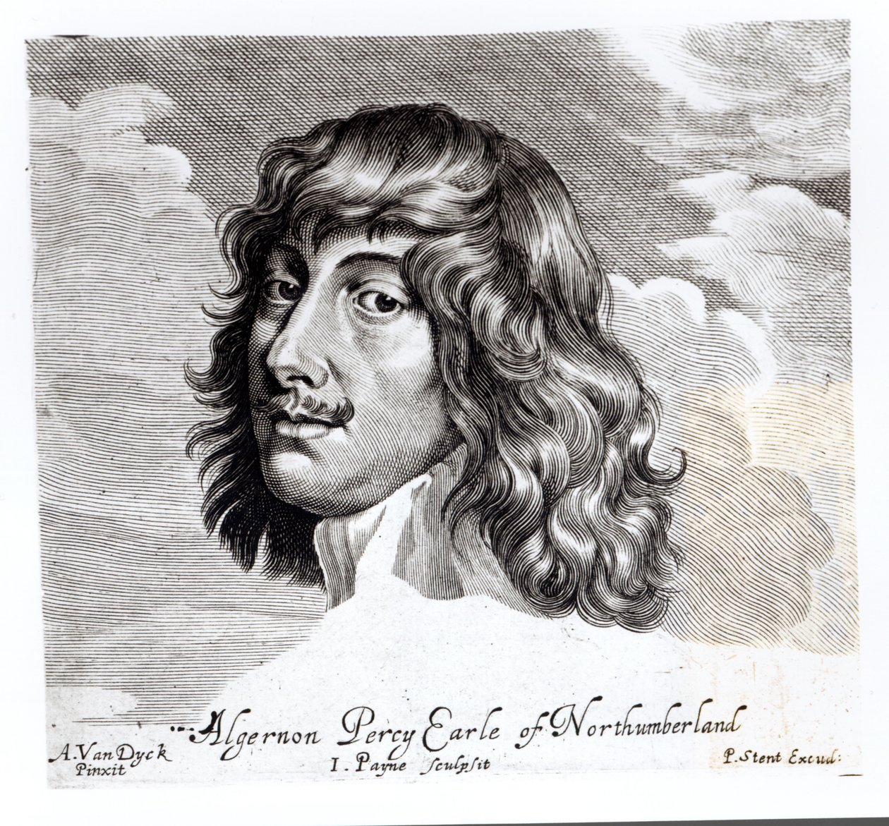 Portret van Algernon Percy, tiende graaf van Northumberland (1602-1668), gegraveerd door John Payne (fl. 1608-48) door Anthony van Dyck