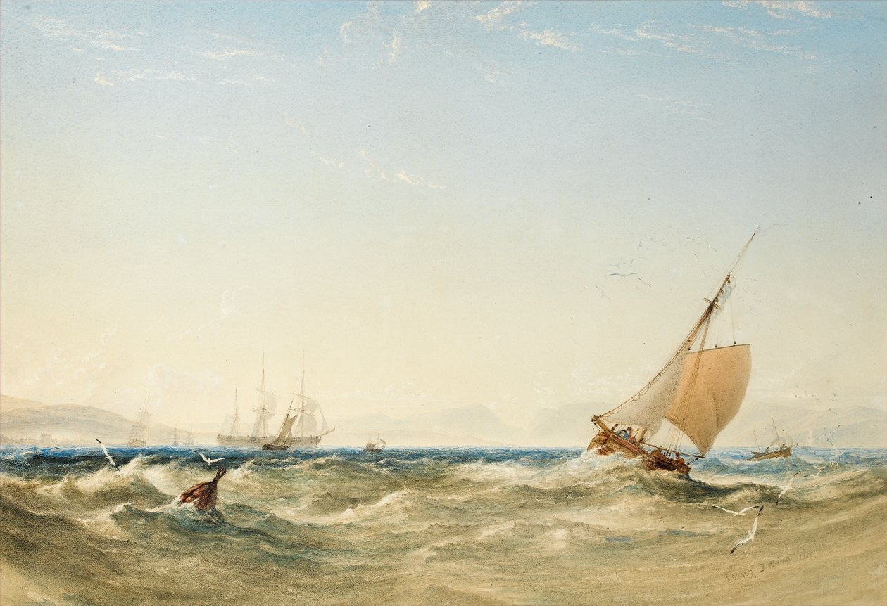 Een frisse bries voor de kust van Schotland, 1854 door Anthony Vandyke Copley Fielding