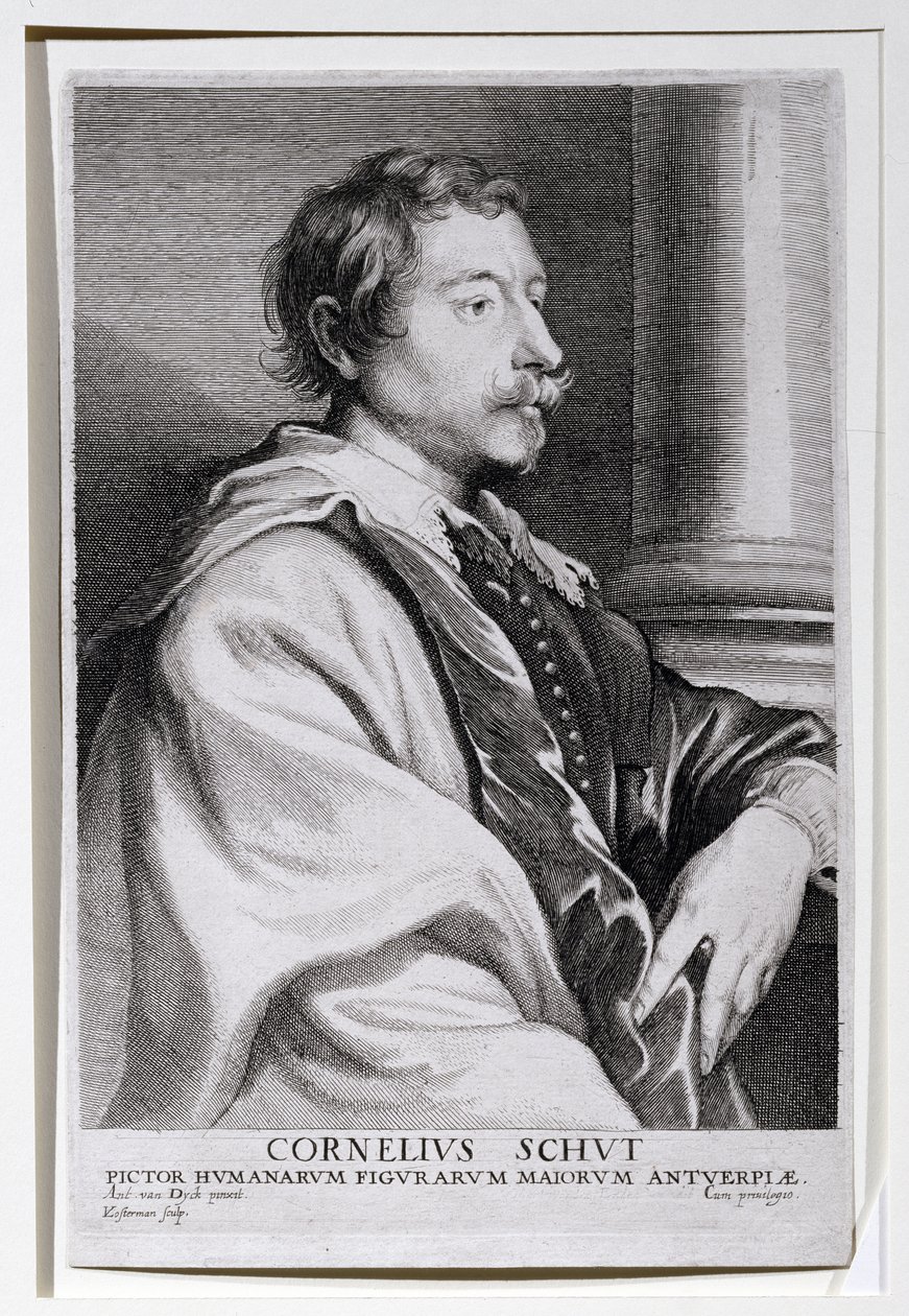 Portret van Cornelis Schut, gegraveerd door Lucas Vorsterman voor Van Dyck