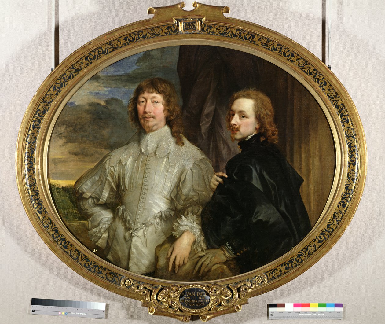 Sir Endymion Porter (1587-1649) en de kunstenaar, ca. 1635 door Anthony van Dyck