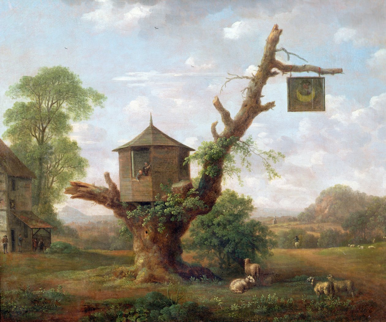 De Man in de Maan Inn, c.1770 door Anthony Devis