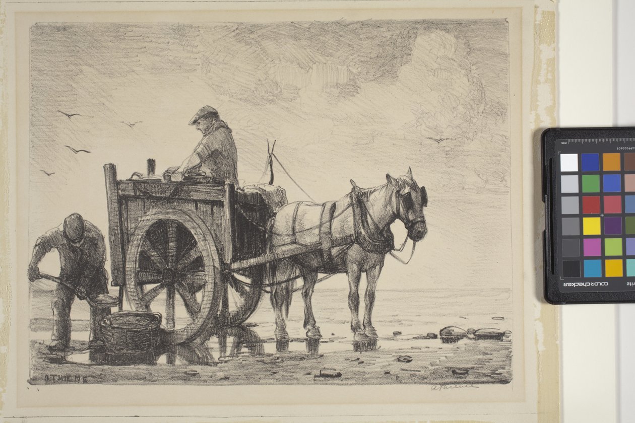 Zeewierverzamelaars (litho) door Anthony Thieme
