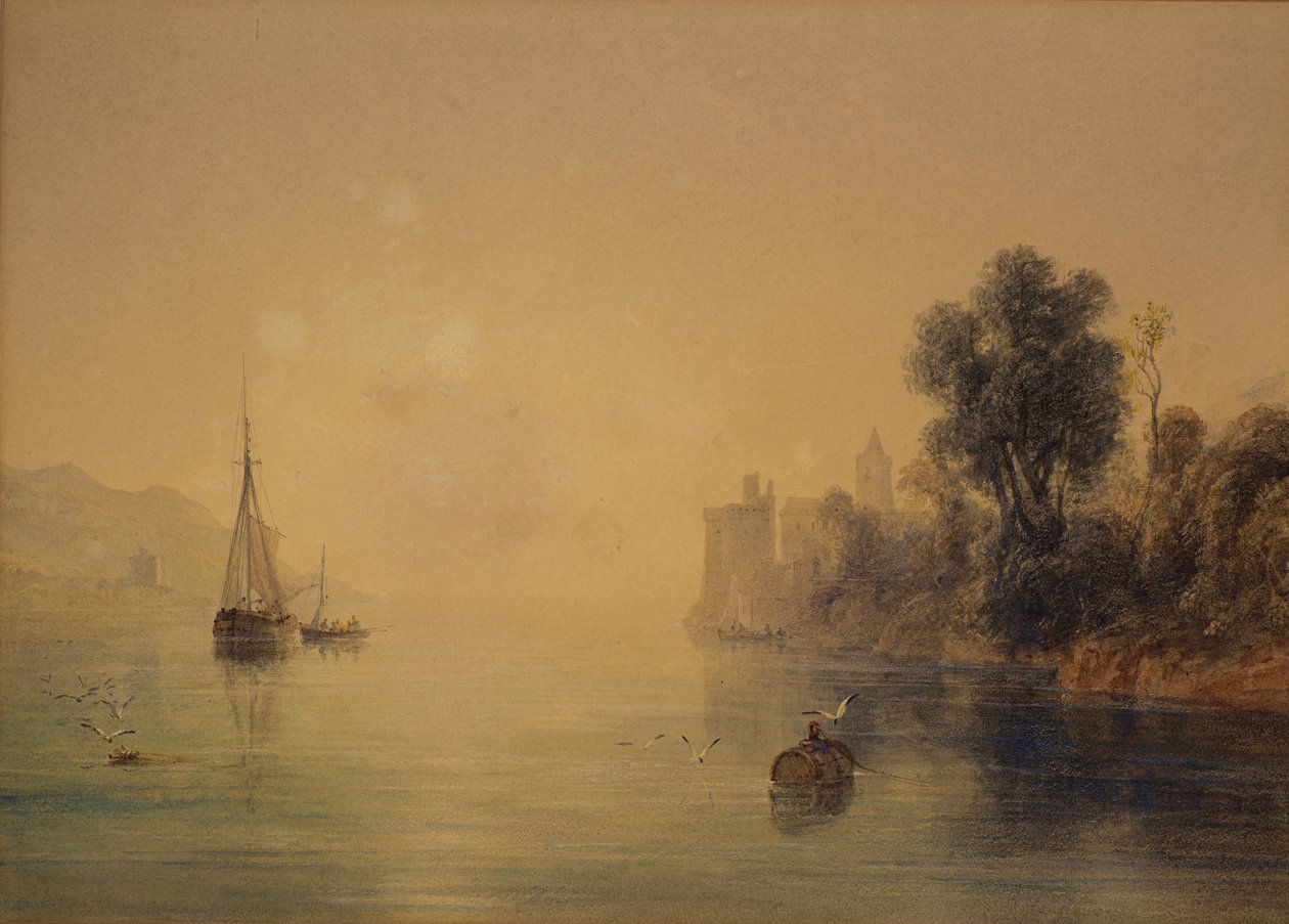 Rivierscène door Anthony Vandyke Copley Fielding