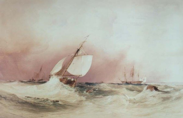 Zeegezicht aan de zuidkust door Anthony Vandyke Copley Fielding