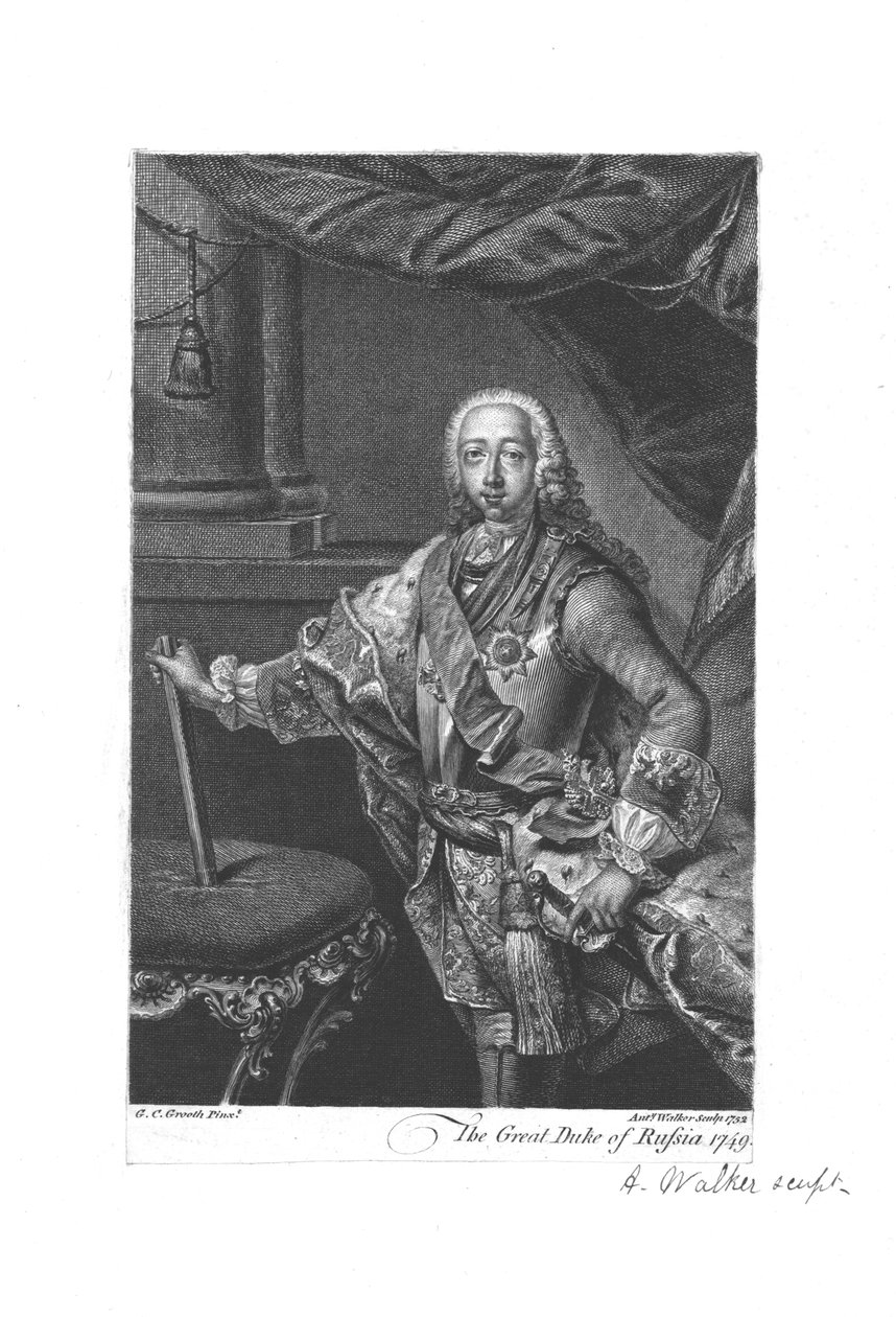 De grote hertog van Rusland, 1749, 1752 door Anthony Walker
