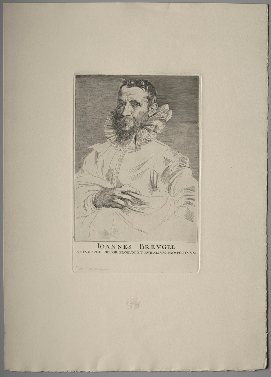 Portret van Jan Brueghel door Anthony van Dyck