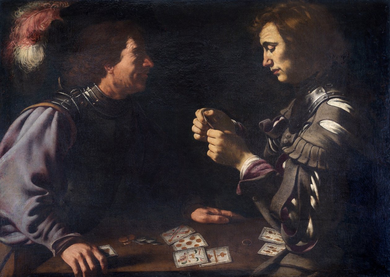 Kaartspelers, ca. 1620 door Antiveduto Gramatica