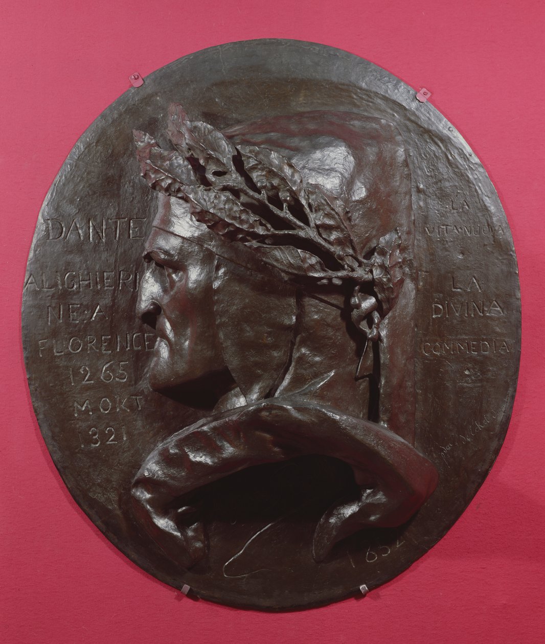 Medaille met afbeelding van Dante Alighieri (1265-1321) door Antoine Augustin Preault