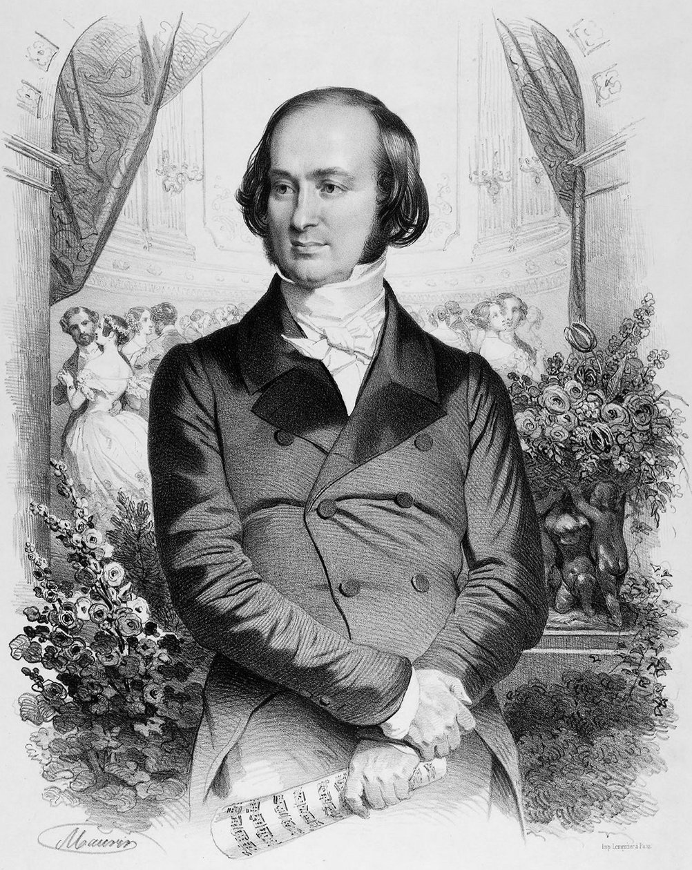 Franse dirigent en kunstverzamelaar Isaac Strauss door Antoine Maurin
