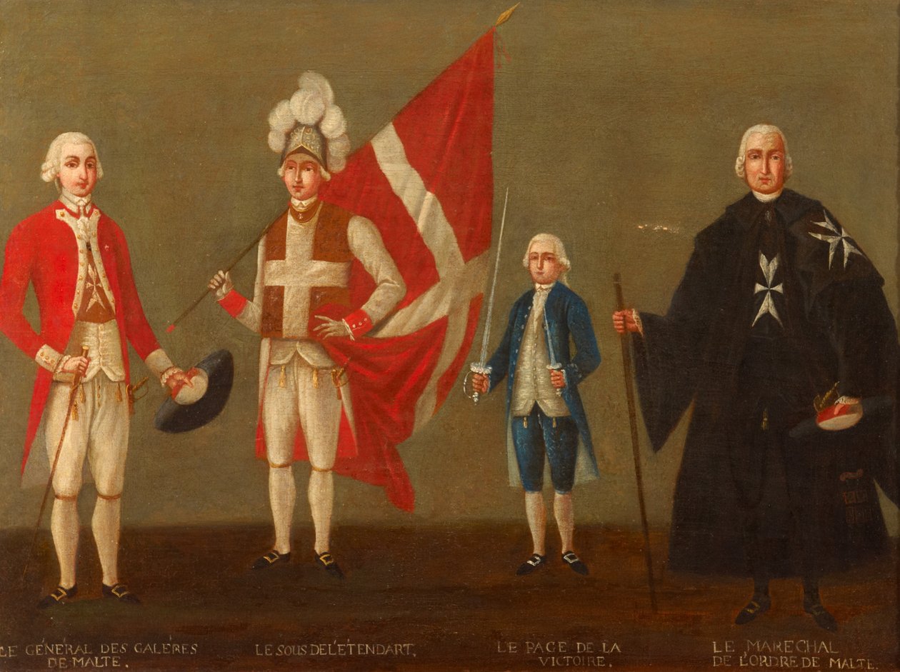 Dignitarissen van de Orde van Sint-Jan met Page van de Overwinning, c.1789-96 door Antoine de Favray