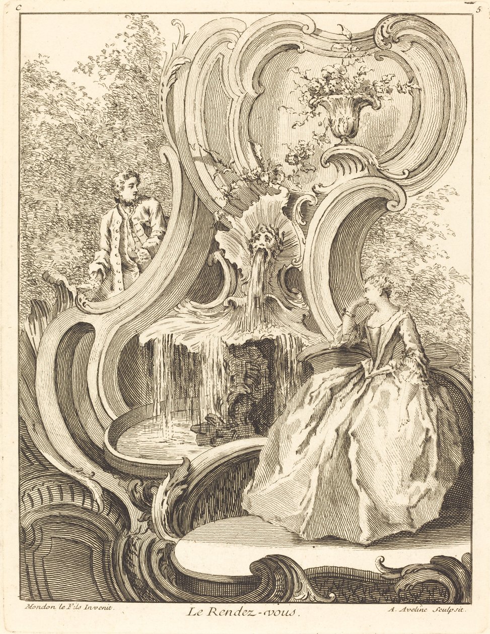 De Ontmoeting, 1736 door Antoine Aveline