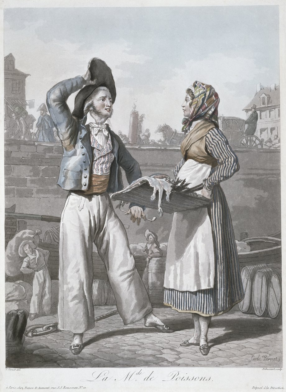 De Visverkoper door Antoine Charles Horace Vernet
