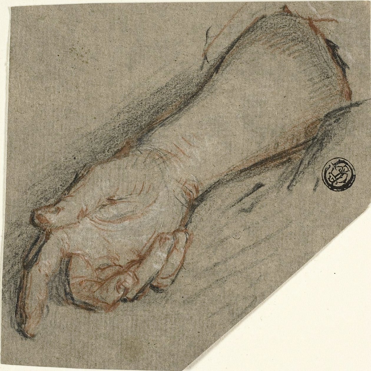 Handrug en onderarm door Antoine Coypel