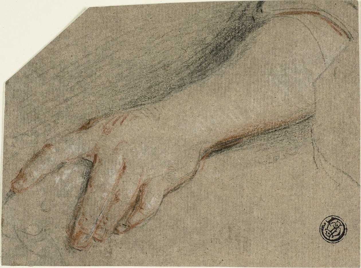 Hand wijzen en onderarm door Antoine Coypel