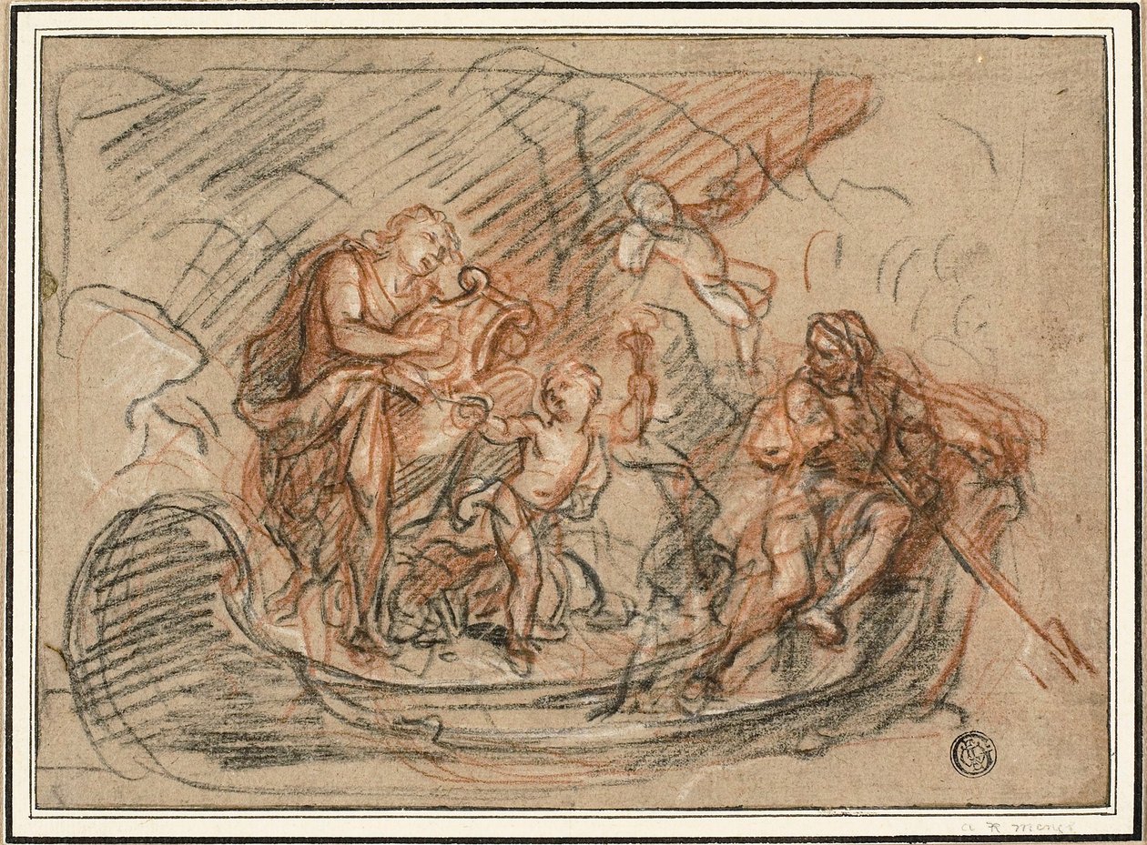Orpheus op de rivier Styx door Antoine Coypel