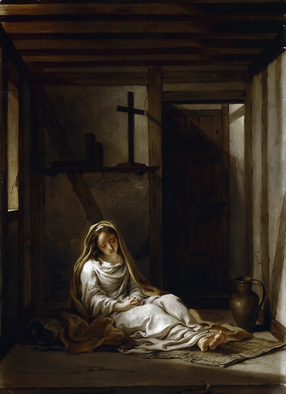 Sint Thaïs in haar cel door Antoine Coypel
