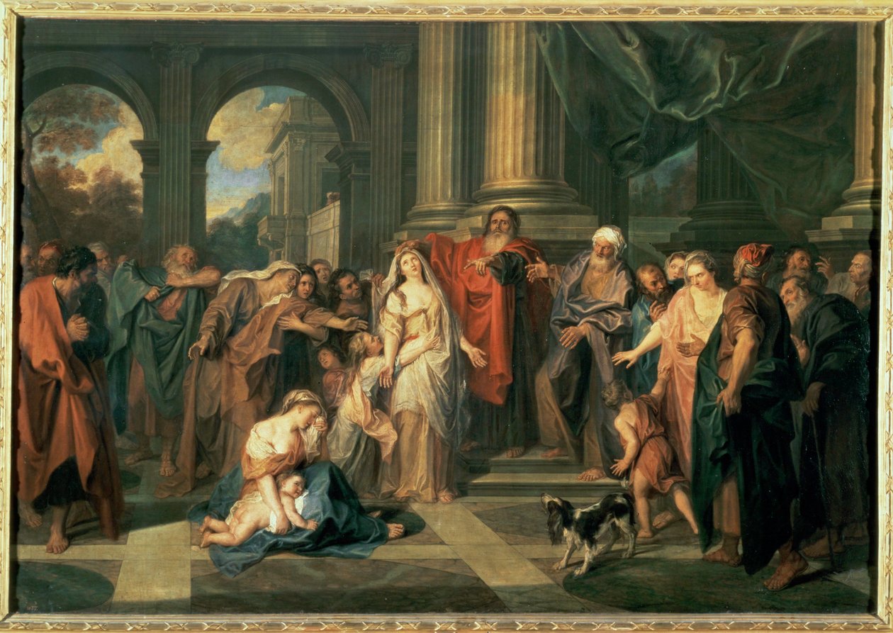 Susannah beschuldigd van overspel ... (schilderij op doek) door Antoine Coypel