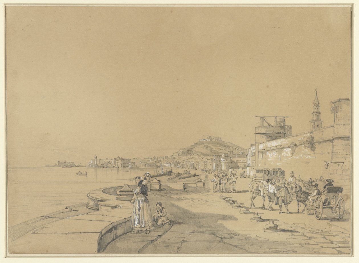 Gezicht op Napels door Antoine Eugène Ernest Buttura