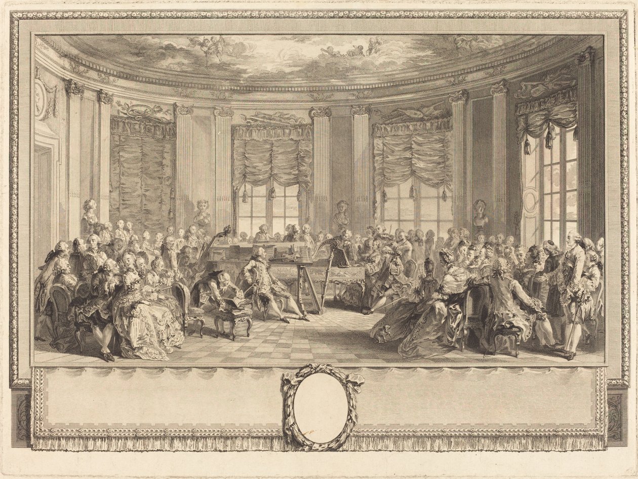 Het concert door Antoine Jean Duclos after Augustin de Saint Aubin