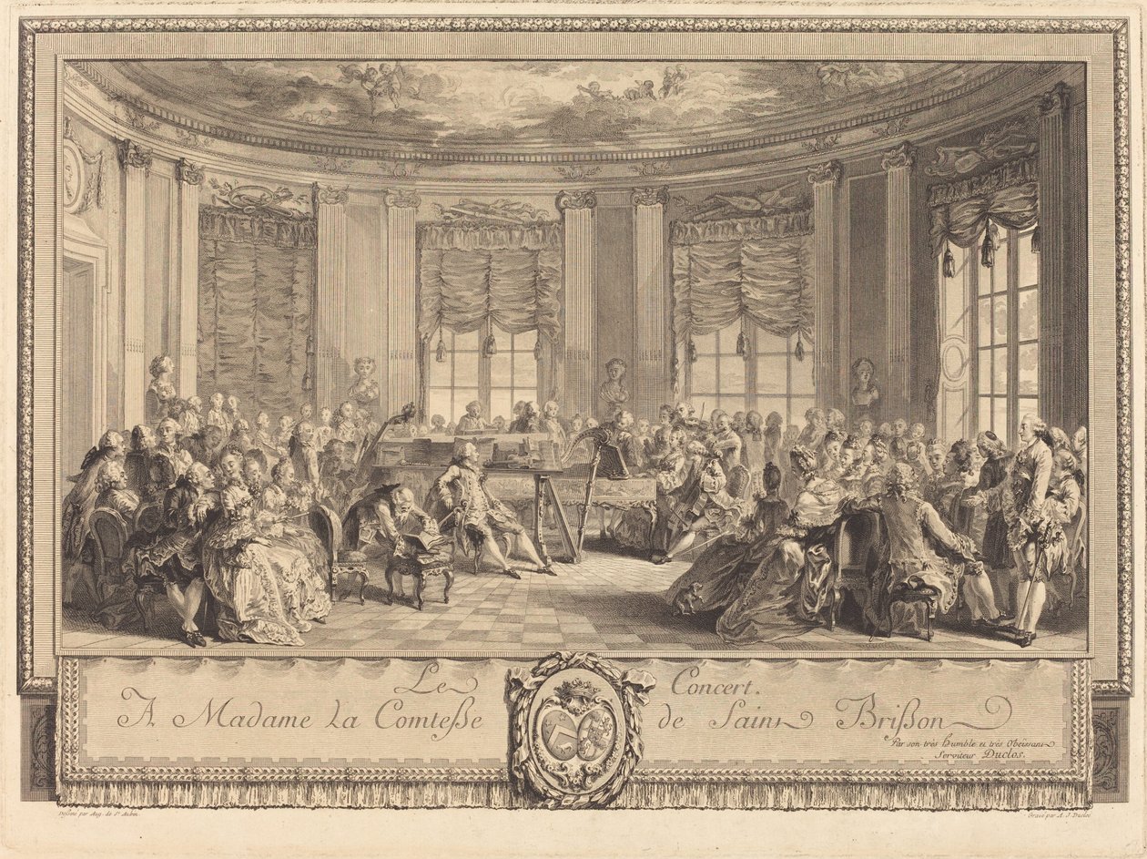 Het concert door Antoine Jean Duclos after Augustin de Saint Aubin