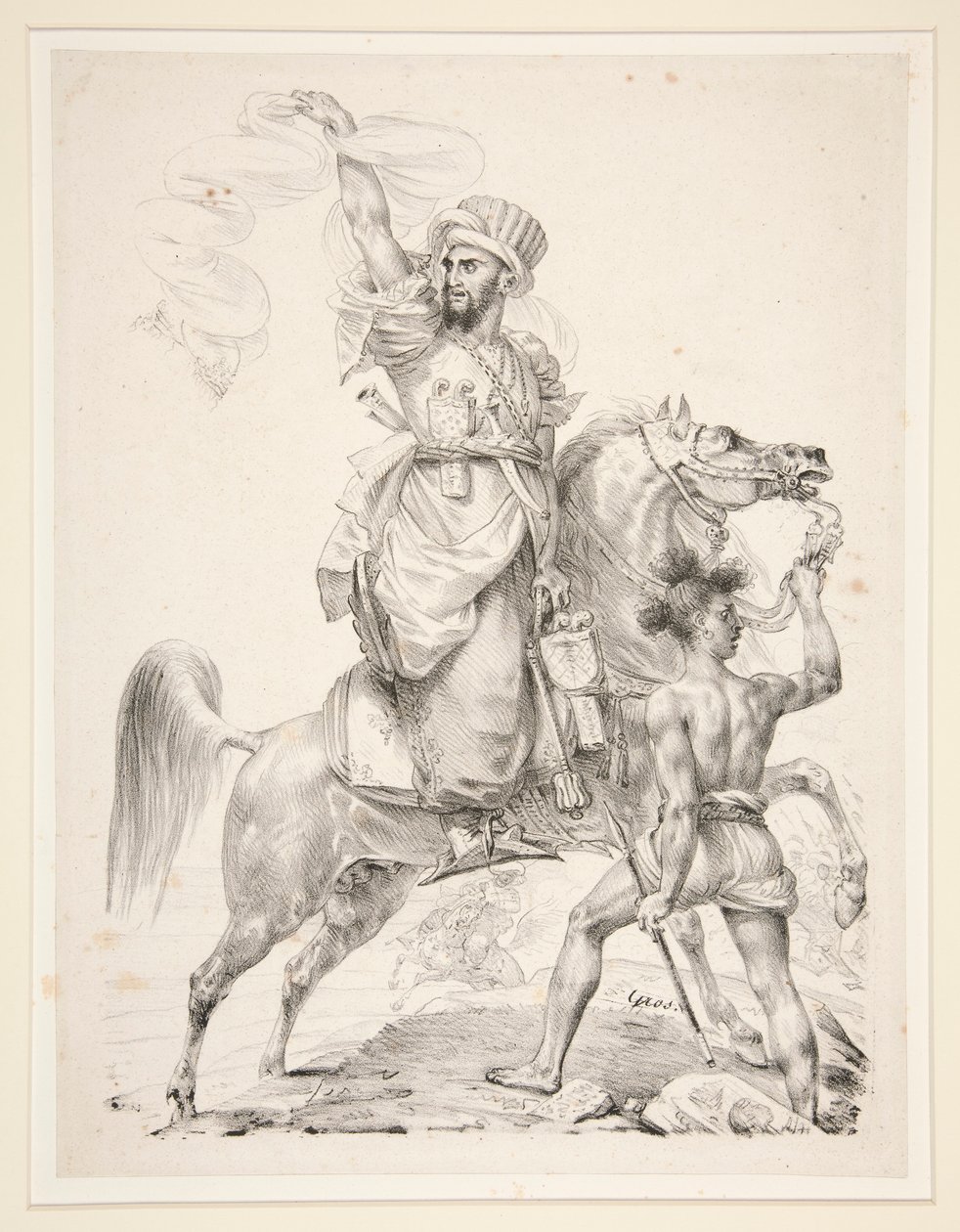 Chef van de Mamelukken te paard door Antoine Jean Gros