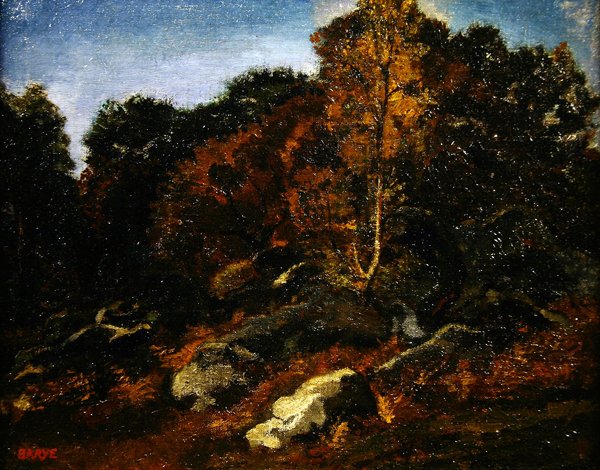 Herfst in Fontainebleau door Antoine Louis Barye