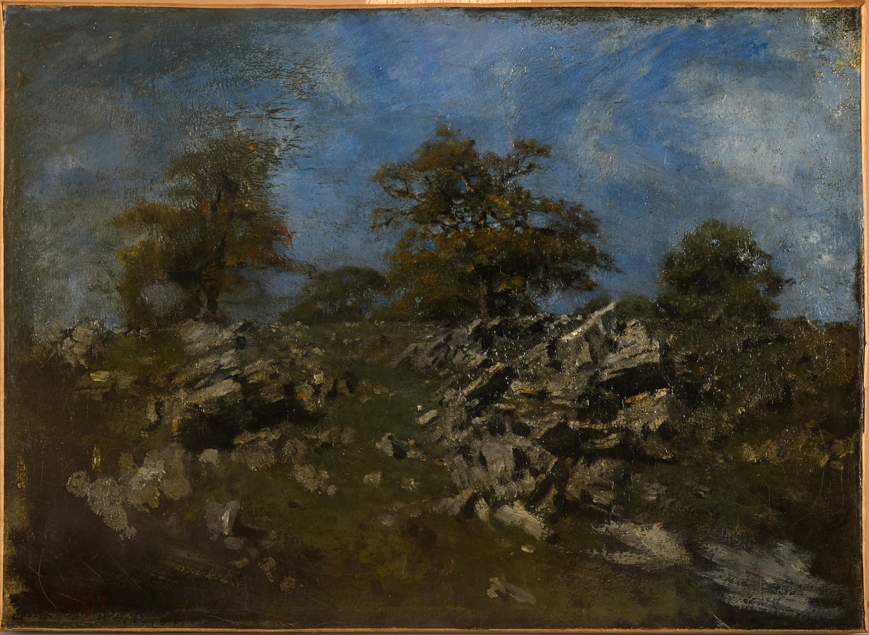 Landschap met rots door Antoine Louis Barye